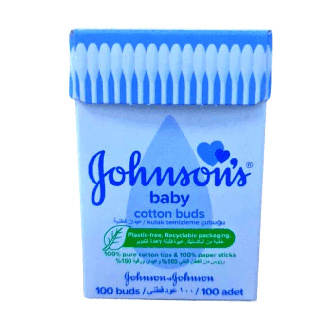 عيدان قطنية ناعمة من جونسون - عبوة تحتوي على 100 عود