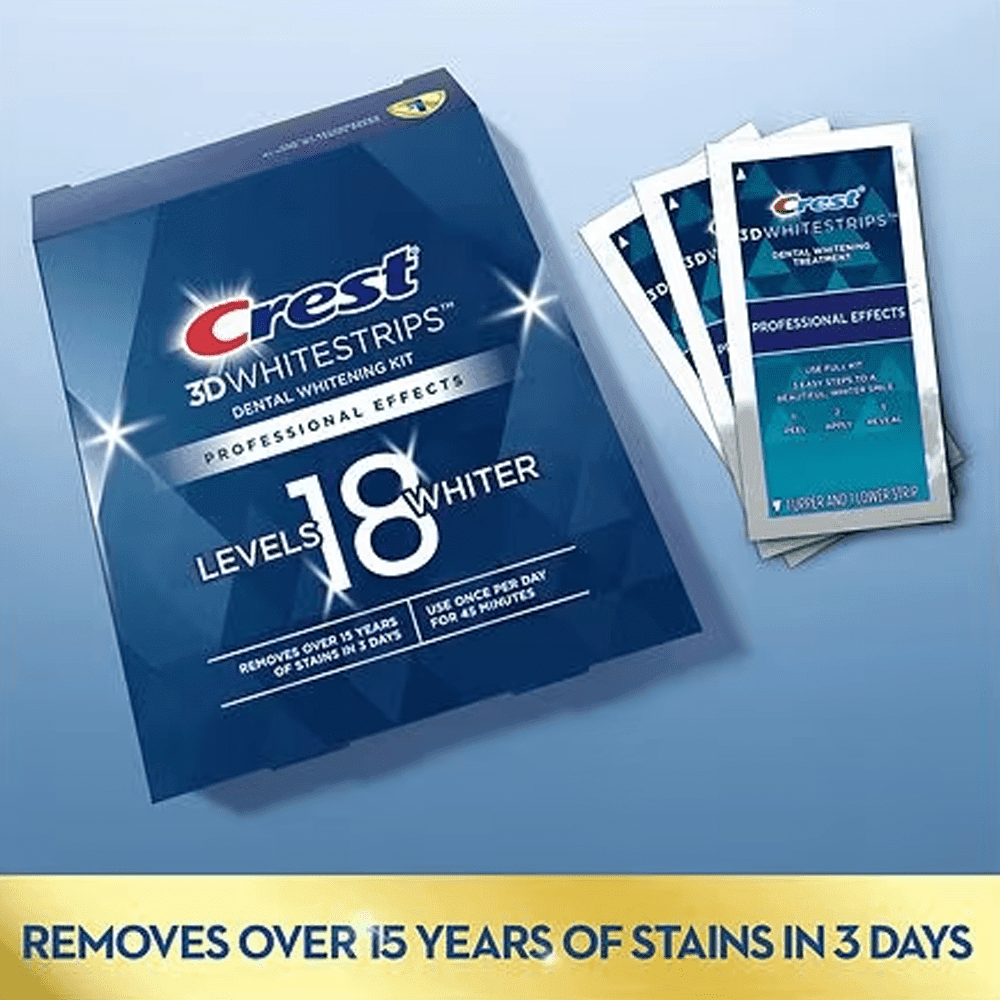 لصقات تبييض الأسنان الاحترافية من كرست ثري دي - 20 لصقة