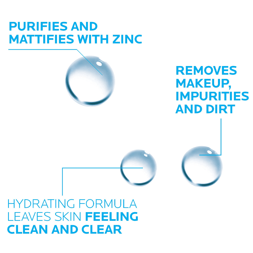 مزيل مكياج ماء ميسيلار إيفاكلار للبشرة الدهنية من لاروش بوزيه - سعة 400 مل