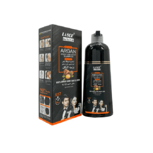 شامبو صبغة شعر بزيت الأركان من ليزر وايت - لون أسود طبيعي - 420 مل