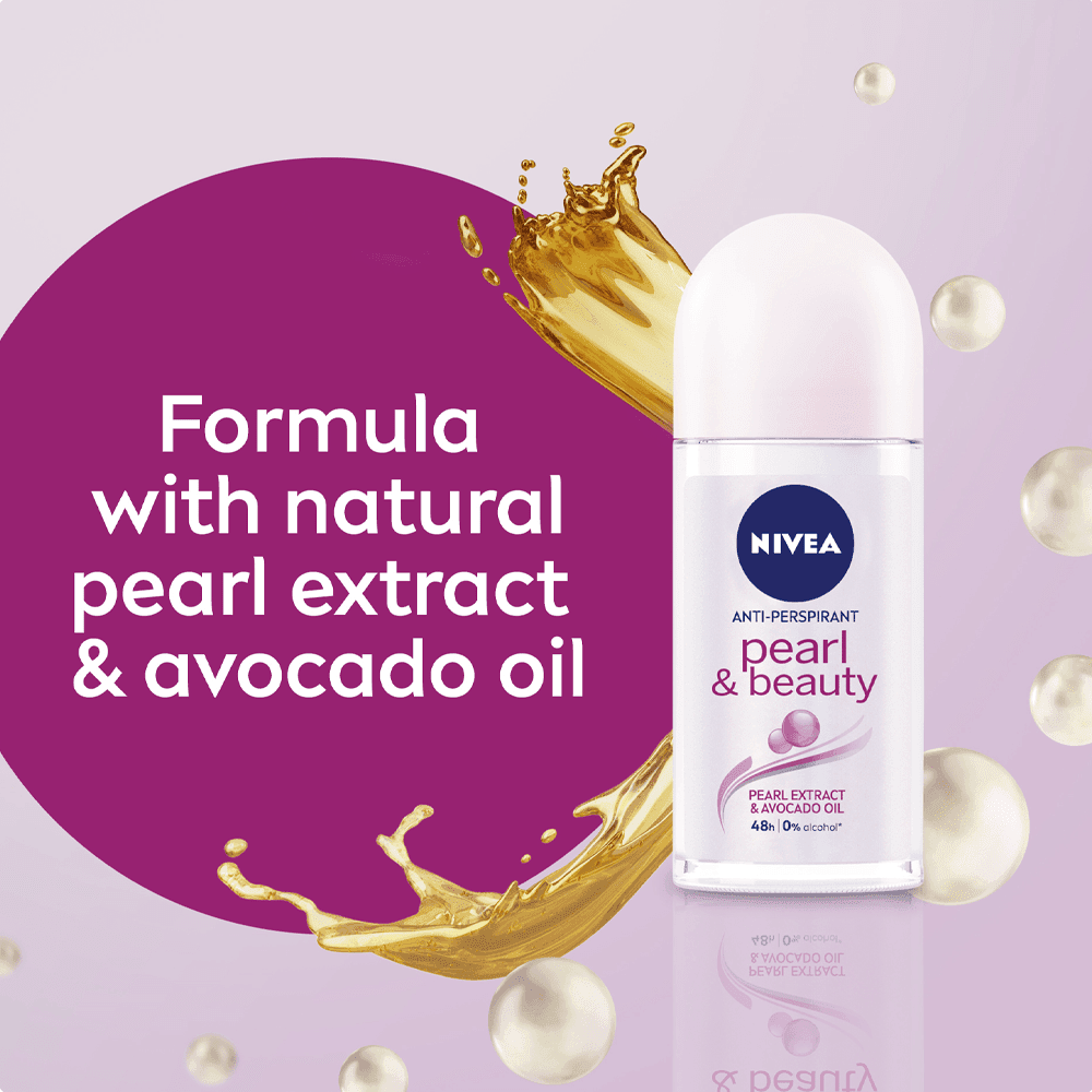 مزيل العرق رول أون بيرل آند بيوتي من نيفيا - 50 مل