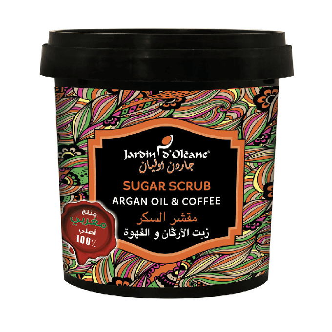 مقشر سكر بزيت الأركان والقهوة من جاردن أوليان - وزن 600 جرام