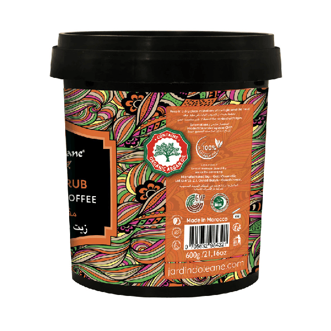 مقشر سكر بزيت الأركان والقهوة من جاردن أوليان - وزن 600 جرام