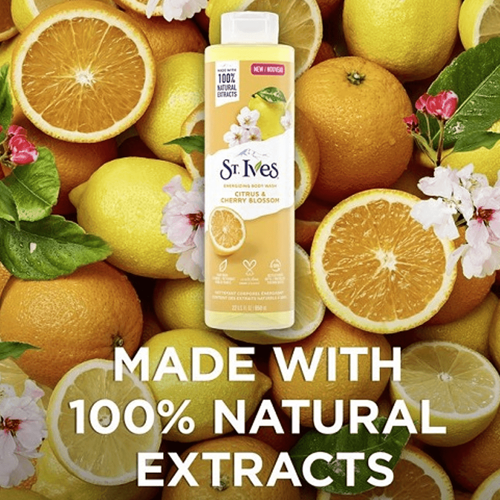 غسول الجسم بنكهة الحمضيات وزهرة الكرز من سانت ايفز - 650 مل