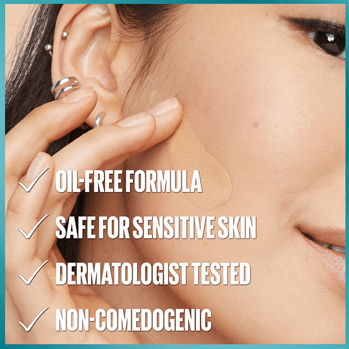 كريم أساس سائل ميبلين فيت مي مات + بورلس مع حماية من الشمس SPF22